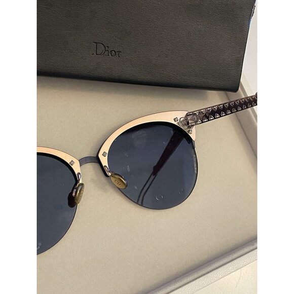 Christian Dior Metal Cat-Eye Sunglasses With Mirror Lenses & Case main image 5